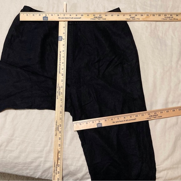 Midnight Velvet Brand Rayon Blend Black Cropped Pants with Lace Trim - Picture 2 of 11